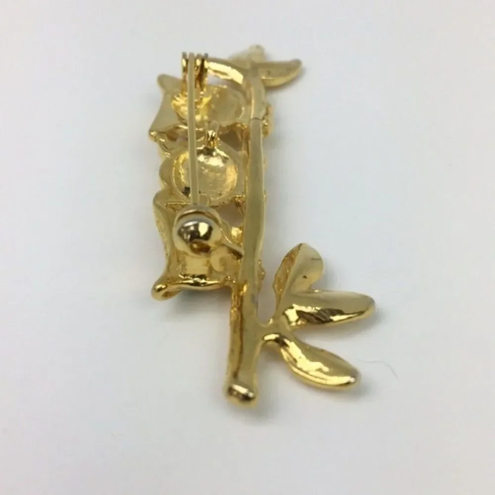 Vintage 1980s Owl Brooch Whimsical‎ Fairycore Cottage Grandmother Pin